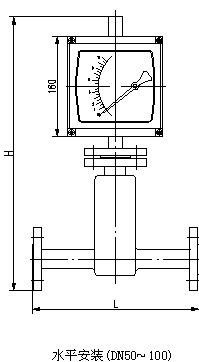 金属管浮子流量计水平安装示意图50-100